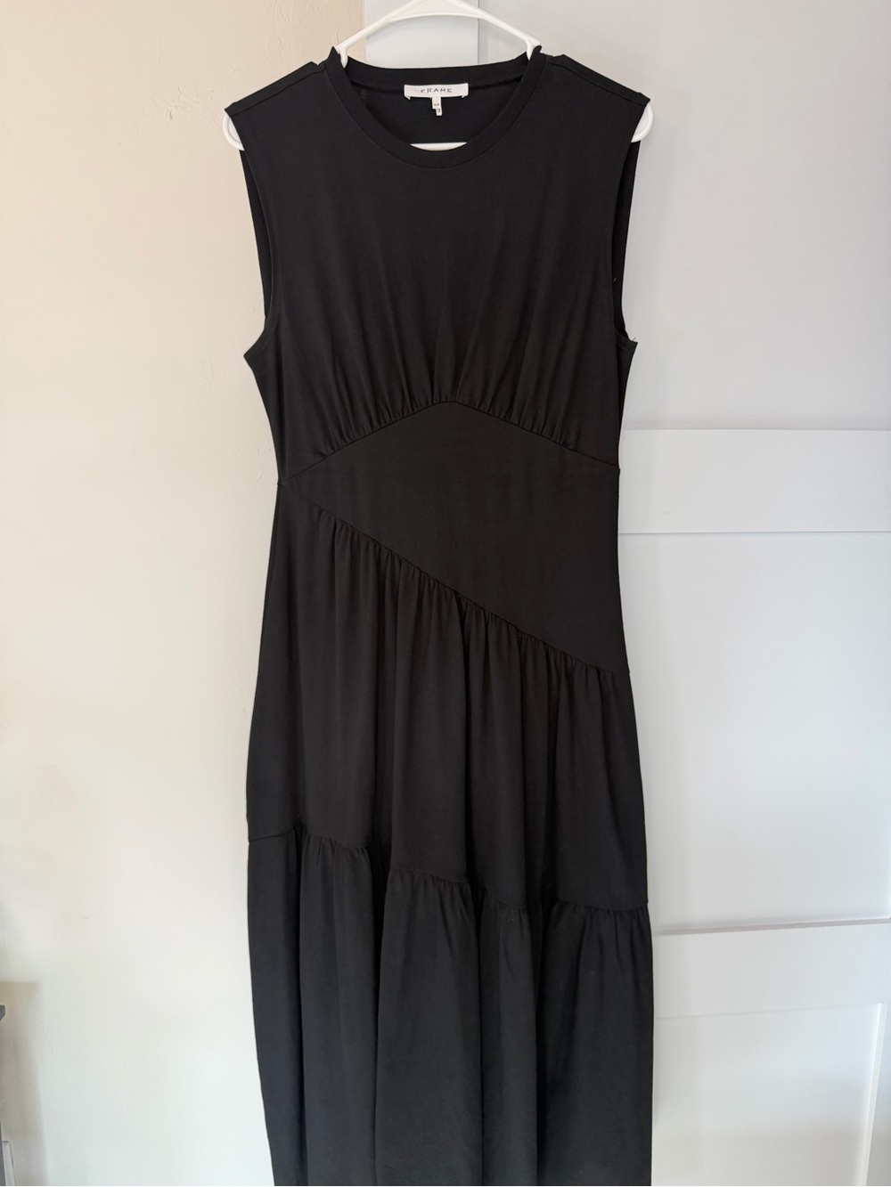 Frame Gathered Seam Organic Cotton Sleeveless Midi Dress Small EUC - Picture 7 of 7
